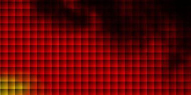 Koyu kırmızı, sarı vektör arka planı çokgen biçiminde. Gradyan dikdörtgenleri ve kareleri olan renkli çizimler. İş broşürleri, broşürler için desen