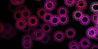 Grip belirtileri gösteren koyu pembe bir şablon. Dekoratif tarzında renkli işaretleri olan akıllı illüstrasyon. Biyolojik tehlike uyarısı için tasarım.