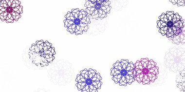 Açık mor vektör karalama desenli çiçekler. Soyut arka planda gradyan çiçekleri olan modern tasarım. İşiniz için en iyi tasarım.