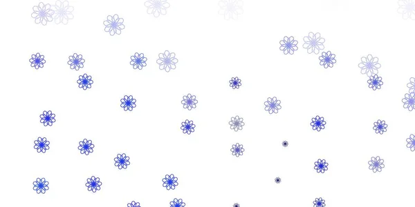 Hellblaue Vektor Doodle Textur Mit Blumen Einfaches Design Mit Blumen — Stockvektor