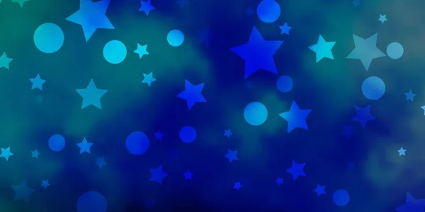 Hellblau Grüner Vektorhintergrund Mit Kreisen Sternen — Stockvektor