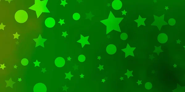 Fond Vectoriel Vert Clair Avec Cercles Étoiles — Image vectorielle