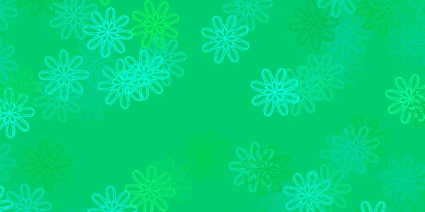 Light Green Vector Doodle Background Flowers Simple Colored Illustration Abstarct — Stock Vector