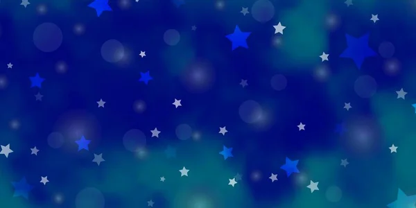 Layout Vetorial Blue Claro Com Círculos Estrelas — Vetor de Stock