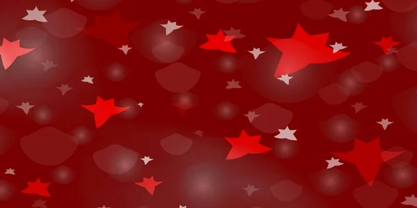 Светло Красная Векторная Текстура Кругами Звездами — стоковый вектор