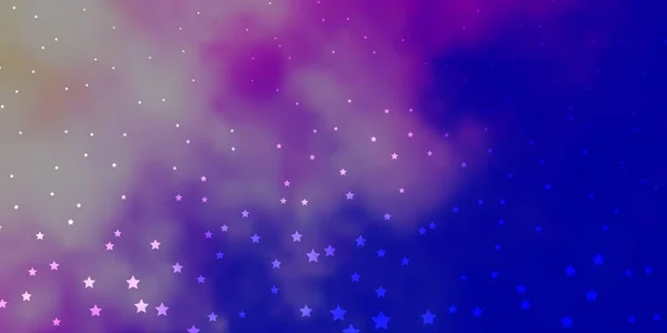 Темно Розовый Синий Векторный Фон Маленькими Большими Звездами — стоковый вектор