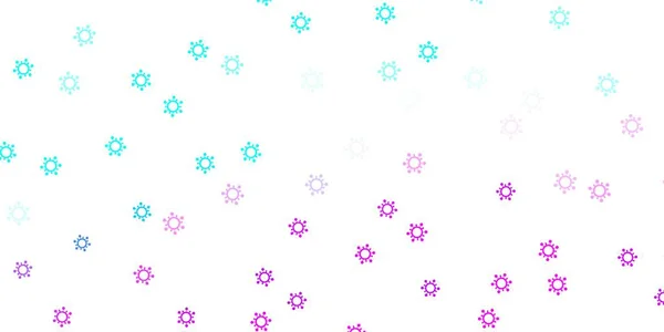 Светло Розовый Синий Векторный Фон Сизолами Ковид Красочные Градиентные Символы — стоковый вектор