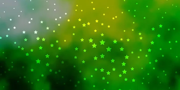 Verde Oscuro Patrón Vectorial Amarillo Con Estrellas Abstractas — Archivo Imágenes Vectoriales