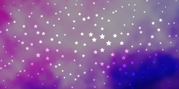 Dark Purple Fondo Vectorial Rosa Con Estrellas Pequeñas Grandes — Vector de stock