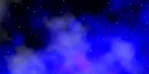 Fondo Vector Azul Oscuro Con Estrellas Pequeñas Grandes — Vector de stock