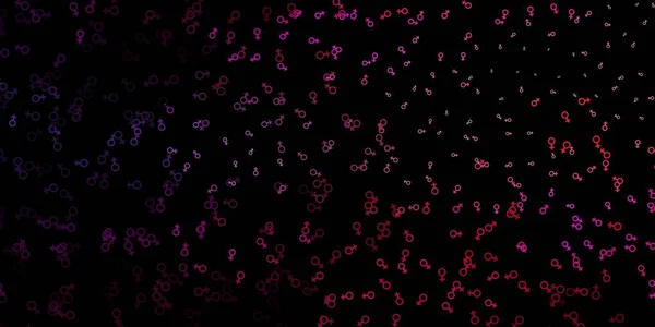 Dark Purple Sfondo Vettoriale Rosa Con Simboli Misteriosi Illustrazione Astratta — Vettoriale Stock