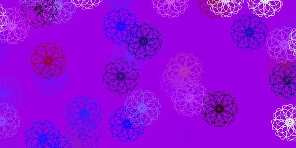 Светло Фиолетовый Вектор Естественный Фон Цветами Иллюстрация Абстрактными Красочными Цветами — стоковый вектор