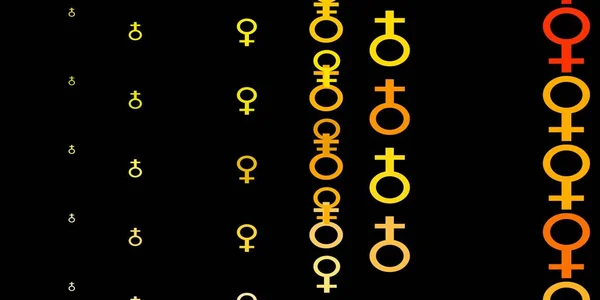 Koyu Pembe Kadın Hakları Sembollü Sarı Vektör Dokusu Modern Stilde — Stok Vektör