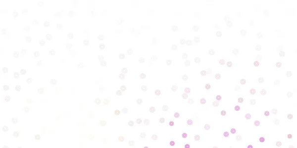 Textura Doodle Vector Roz Deschis Flori Ilustrație Simplă Colorată Flori — Vector de stoc