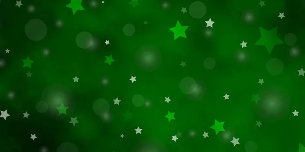 Fond Vectoriel Vert Clair Avec Cercles Étoiles — Image vectorielle