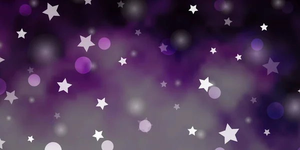 Texture Vectorielle Violet Clair Avec Cercles Étoiles — Image vectorielle