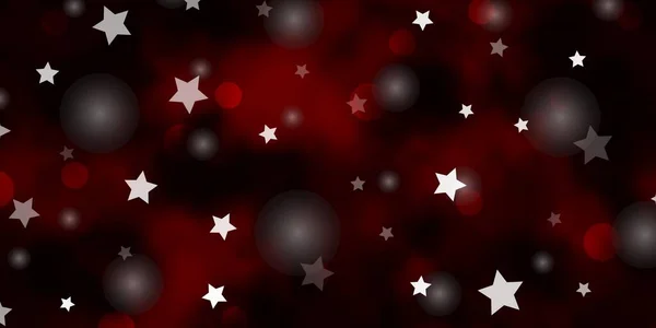 Plantilla Vectorial Rojo Oscuro Con Círculos Estrellas — Vector de stock