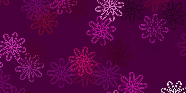 Hellrosa Vektor Doodle Hintergrund Mit Blumen Abstrakte Illustration Mit Blumen — Stockvektor