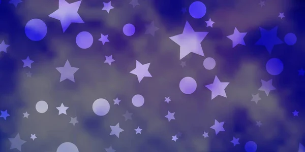 Diseño Vector Púrpura Claro Con Círculos Estrellas — Vector de stock