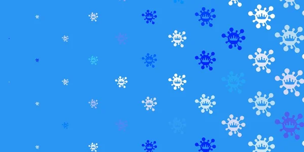 Modèle Vectoriel Bleu Clair Avec Des Éléments Coronavirus Illustration Abstraite — Image vectorielle