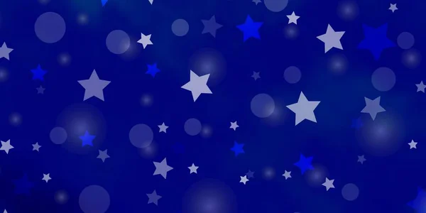 Luz Azul Vector Fondo Con Círculos Estrellas — Vector de stock