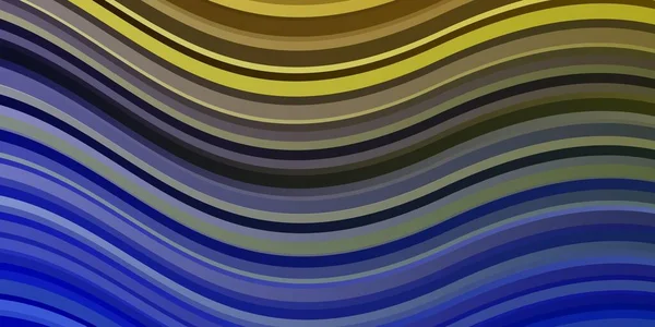 Modèle Vectoriel Bleu Clair Jaune Avec Lignes Rondes — Image vectorielle