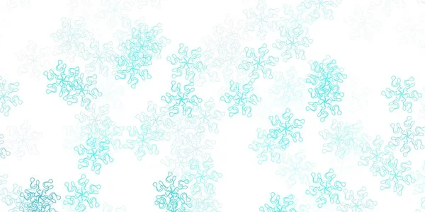 Luz Azul Vetor Doodle Fundo Com Flores Ilustração Com Flores — Vetor de Stock