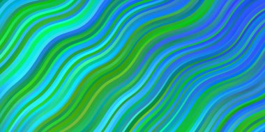 Açık Mavi, eğri çizgileri olan yeşil vektör arkaplanı.