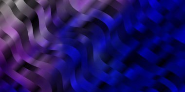 Açık Pembe, eğri çizgileri olan Mavi vektör arkaplanı.