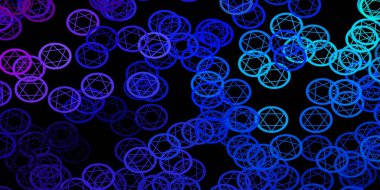 Sihirli elementleri olan koyu renkli vektör deseni. Cadılık formlarıyla soyut tarzda geçmişe dönük tasarım. Okült tasarımın için basit bir temel.