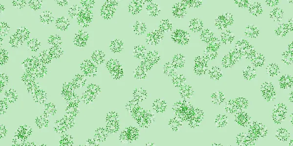Light Green Vector Doodle Background Flowers Colorful Flowers Natural Style — Archivo Imágenes Vectoriales