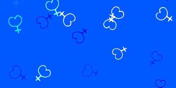 Fond Vectoriel Bleu Clair Avec Des Symboles Femme Illustration Abstraite — Image vectorielle
