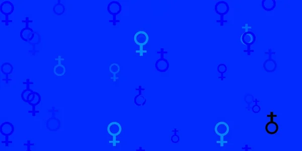 Jasnoniebieska Struktura Wektorowa Symbolami Praw Kobiet Abstrakcyjna Ilustracja Przedstawiająca Kobiecą — Wektor stockowy