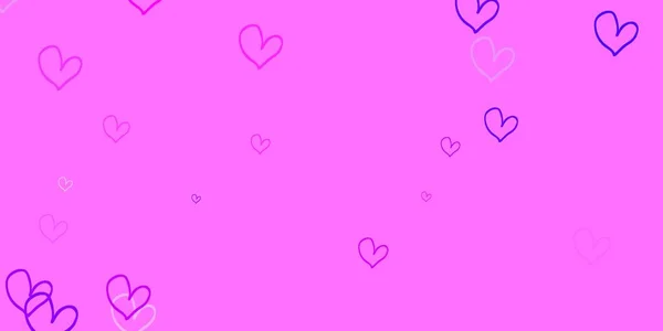 Light Pink Vector Background Hearts Decorative Shining Illustration Hearts Abstract — Stockový vektor