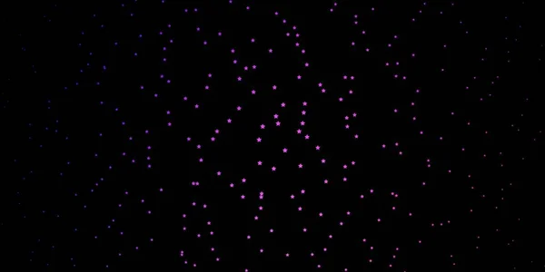 Dunkelviolett Rosa Vektorhintergrund Mit Kleinen Und Großen Sternen — Stockvektor