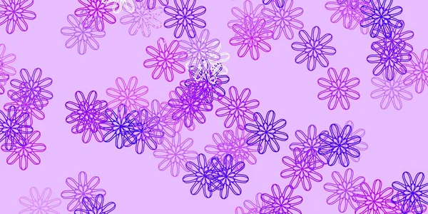 Світло Фіолетовий Векторний Каракулевий Фон Квітами Проста Кольорова Ілюстрація Абстрактними — стоковий вектор