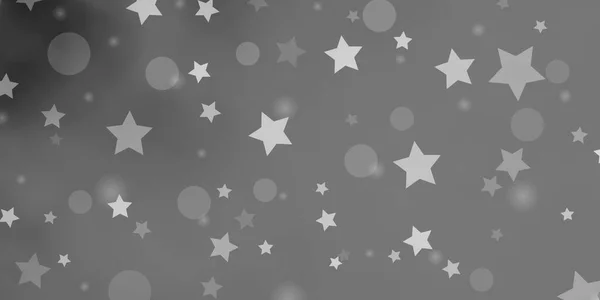 Plantilla Vectorial Gris Claro Con Círculos Estrellas — Vector de stock