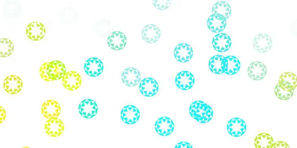 Azul Claro Fondo Vector Amarillo Con Burbujas Ilustración Abstracta Moderna — Vector de stock