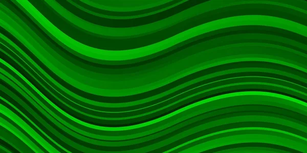 Patrón Vectorial Verde Claro Con Líneas Curvas — Vector de stock