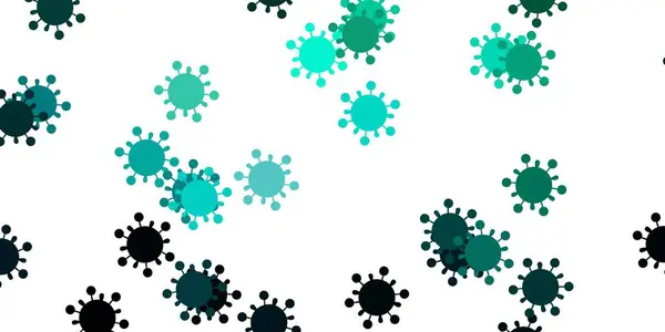 Modèle Vectoriel Vert Clair Avec Des Éléments Coronavirus Illustration Abstraite — Image vectorielle
