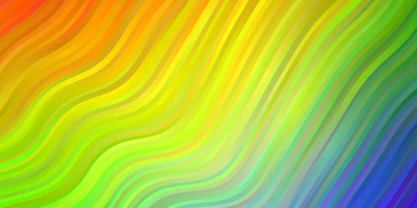 Licht Multicolor Vector Achtergrond Met Gebogen Lijnen — Stockvector