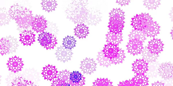 Luz Vector Púrpura Hermosos Copos Nieve Telón Fondo Con Flores — Archivo Imágenes Vectoriales