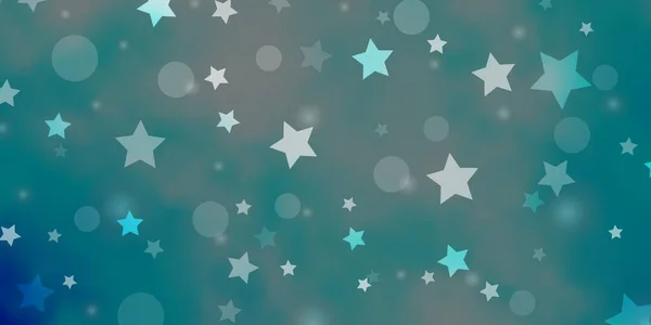 Light Blue Vector Texture Circles Stars — Stock Vector