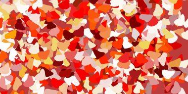 Memphis şekilli hafif turuncu vektör dokusu. Basit bir şekilde gradyan olan renkli soyut biçimler. Web siteniz için basit illüstrasyon.