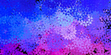 Açık mavi, üçgen formlu kırmızı vektör düzeni. Soyut renkli üçgen şekilli illüstrasyon. Duvar kağıtları için desen.