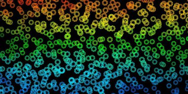 Koyu mavi, daireli sarı vektör şablonu. Renkli çember şekilli modern soyut illüstrasyon. İş ilanları için şablon.