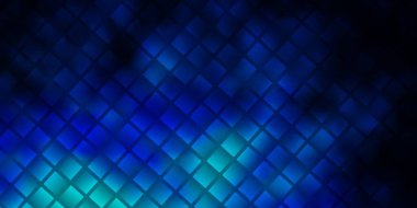 Kare şeklinde koyu mavi vektör deseni. Soyut tarzda dikdörtgenleri olan modern tasarım. Reklamlar ve reklamlar için desen.