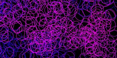 Koyu mor, pembe vektör arkaplan ve rastgele şekiller. Soyut tarzda renkli şekilli bir illüstrasyon. Duvar kağıdı seti için zarif tasarım.