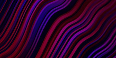 Koyu pembe, kıvrımlı çizgileri olan mavi vektör şablonu.