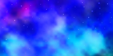 Küçük ve büyük yıldızlı çok renkli vektör arkaplanı.